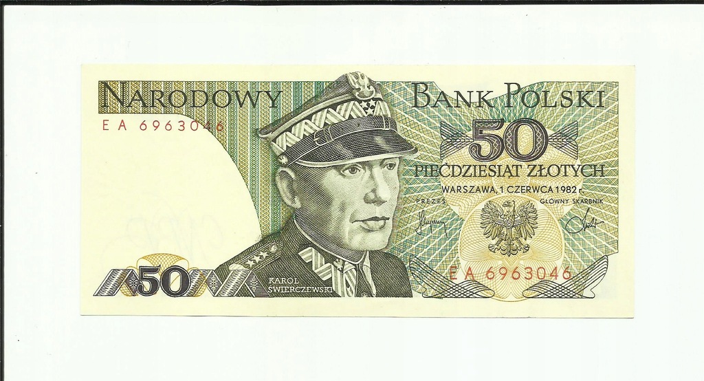 50 zł 1982 - EA - St.1/1-, UNC/UNC-