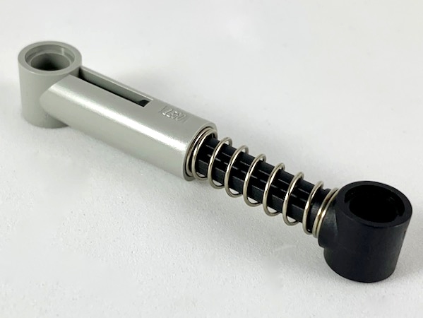 1x [Used] LEGO 731c05 Light Gray Technic, Shock Absorber 6.5L with Black Pi
