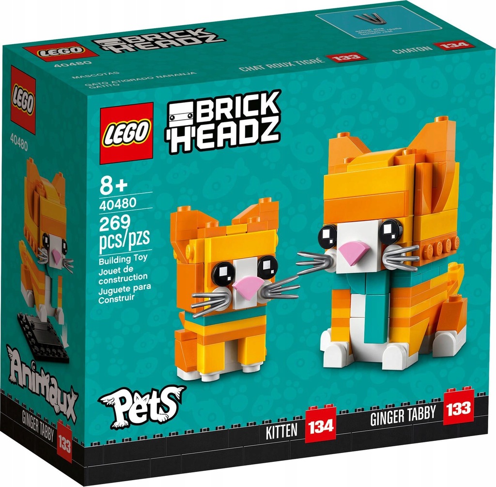 Lego 40480 BrickHeadz - Pręgowany rudy kot