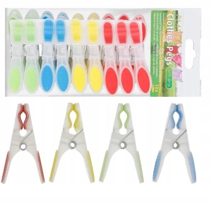 Klamerki do ubrań bielizny wielokolorowe 18 szt.