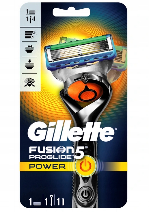 GILLETTE FUSION 5 PROGLIDE POWER MASZYNKA + OSTRZE - 12032161787 ...