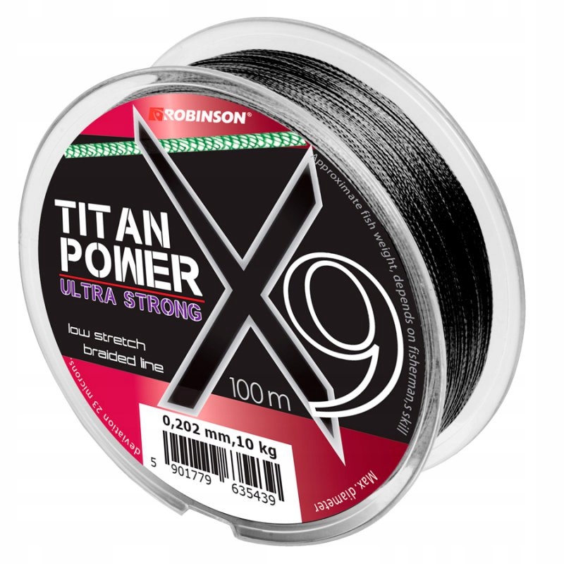 Plecionka Robinson Titan Power X9 130m 0,22 czarna