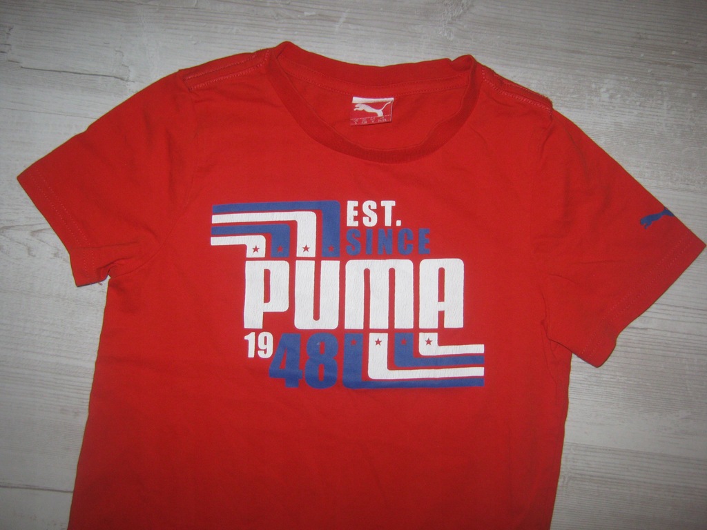 PUMA UROCZY BAWEŁNIANY T SHIRT 128 LOGO ORGINAŁ