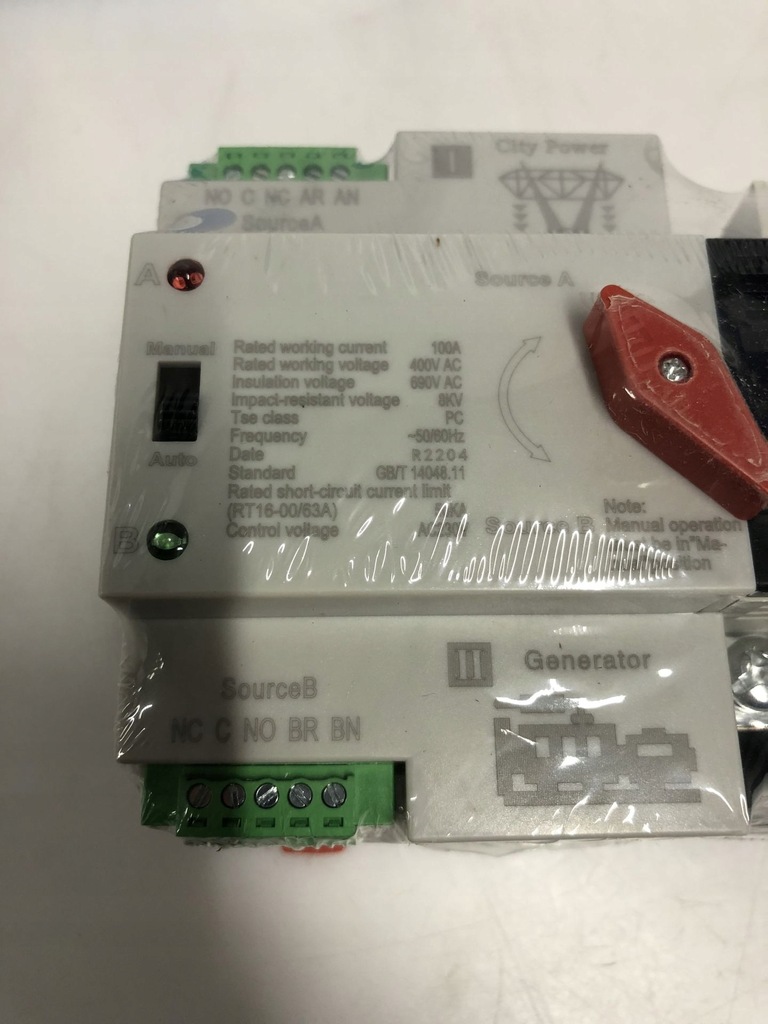 Automatyczny przełącznik AC 400V 4P 100A podwójny - 13524570109 ...