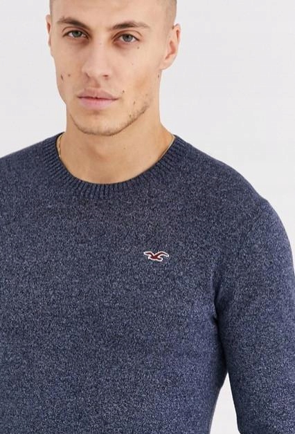 RFO109 HOLLISTER SWETER MĘSKI SZARY LOGO L