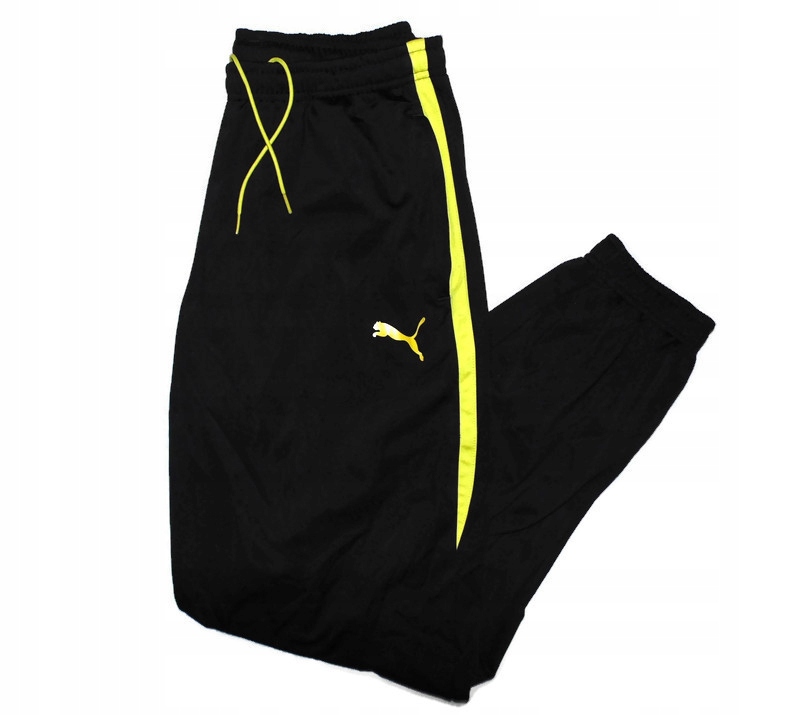 PUMA SPODNIE DRESOWE DRESY MĘSKIE L XL BLACK NEON