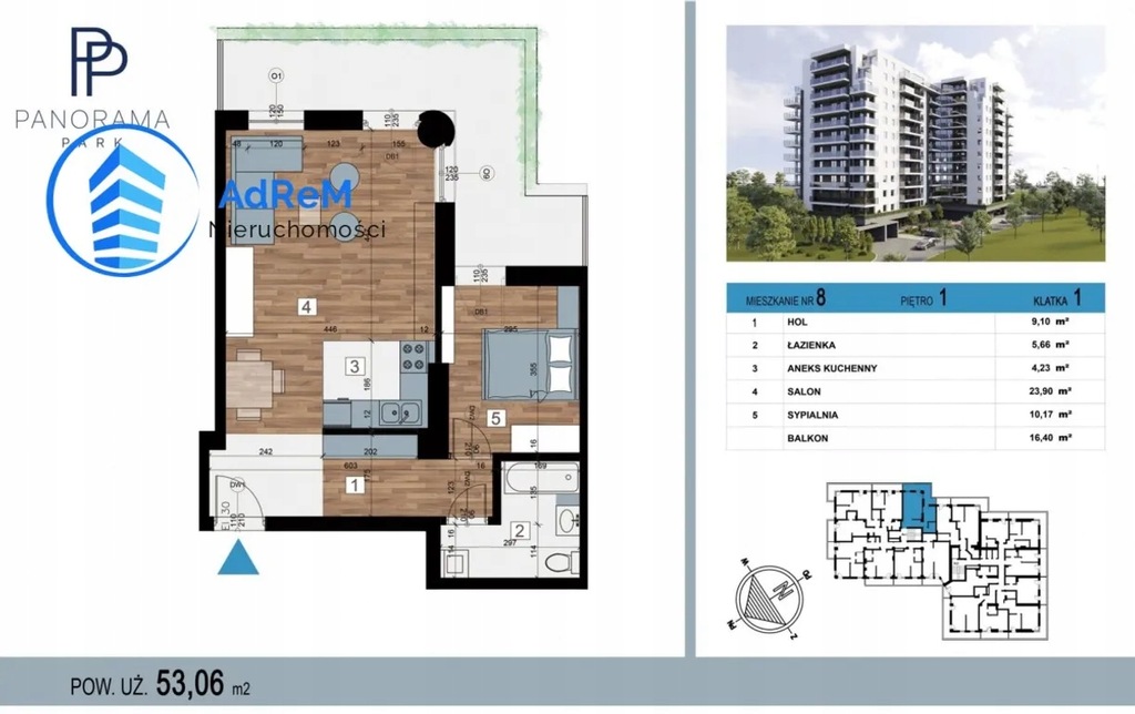 Mieszkanie, Białystok, Antoniuk, 53 m²