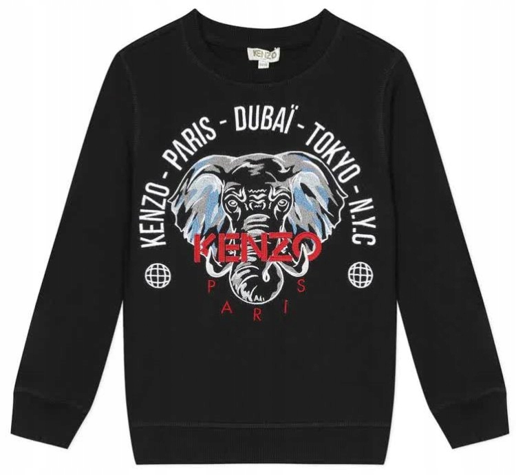 Longsleeve KENZO czarna logo słonia bluza unisex