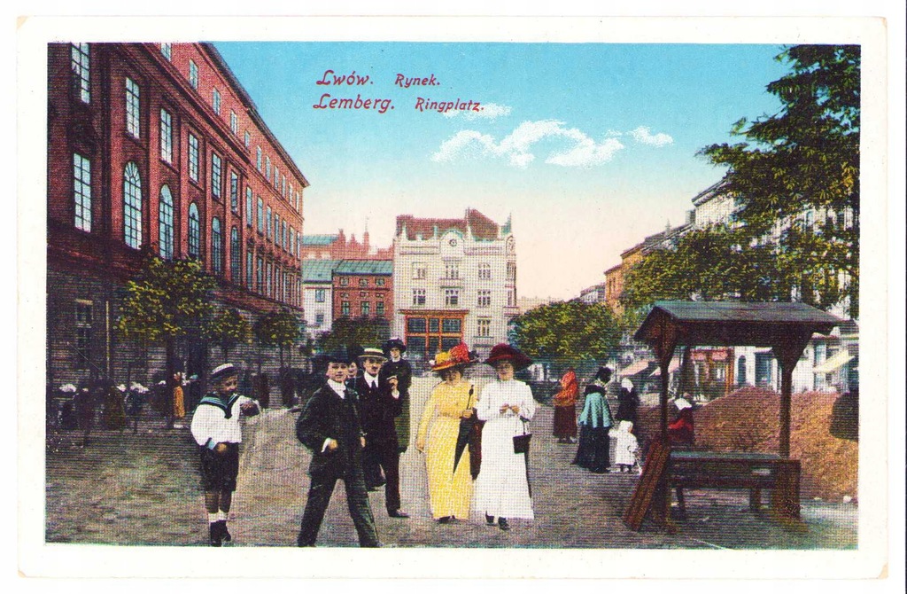 LWÓW. Rynek -1916 rok- Kolaż - RARE!