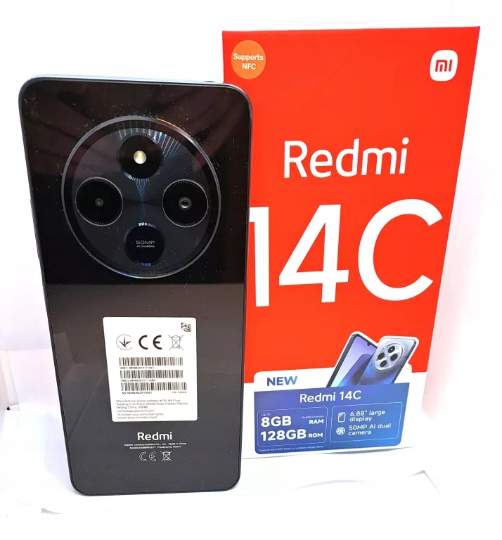 SMARTFON XIAOMI REDMI 14C 4/128GB 6,88" 120HZ 50MPIX CZARNY