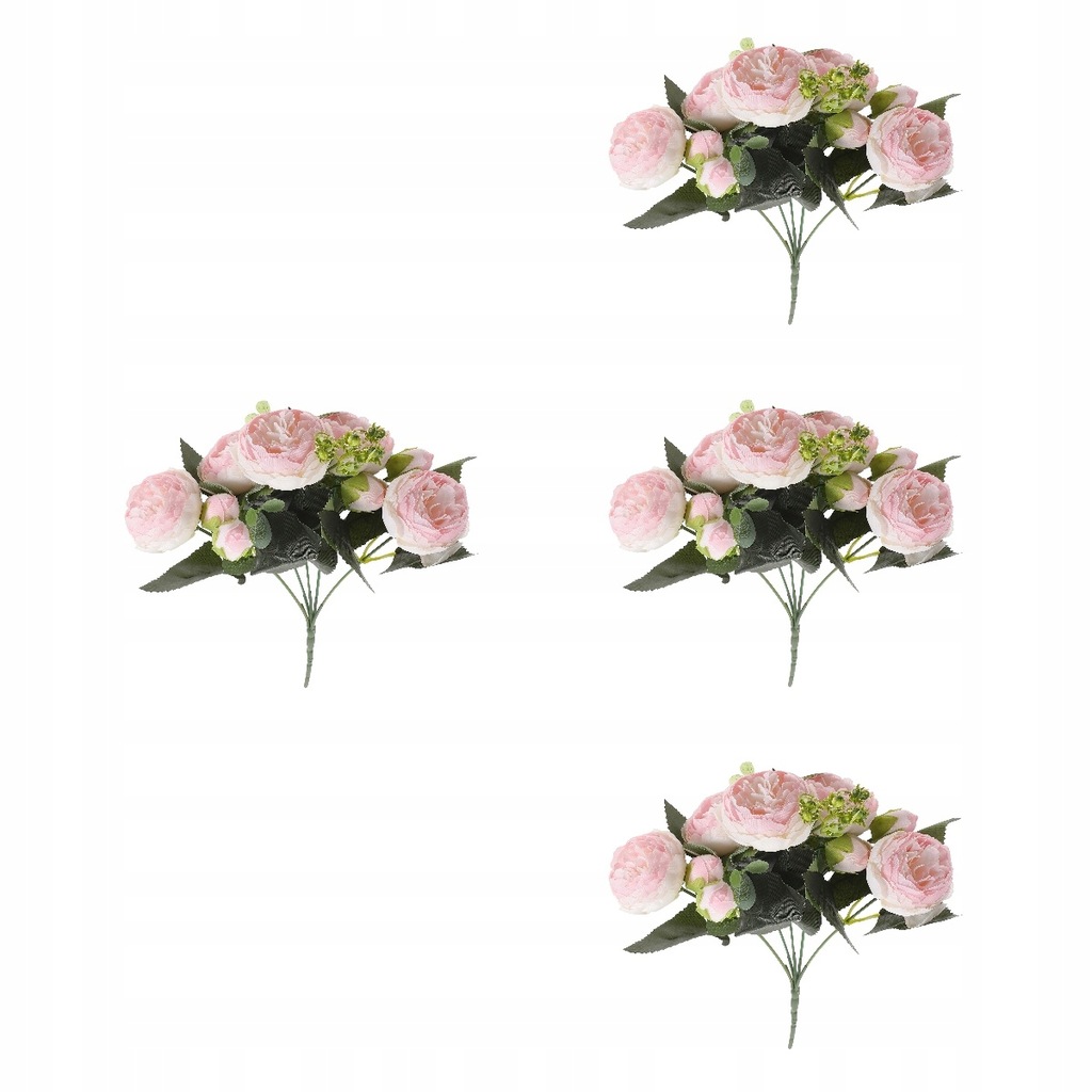 Artificial Peony Bouquet Silk Flower Bride 4 Pack