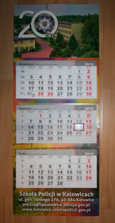 Kalendarz trójdzielny Szkoła Policji w Katowicach