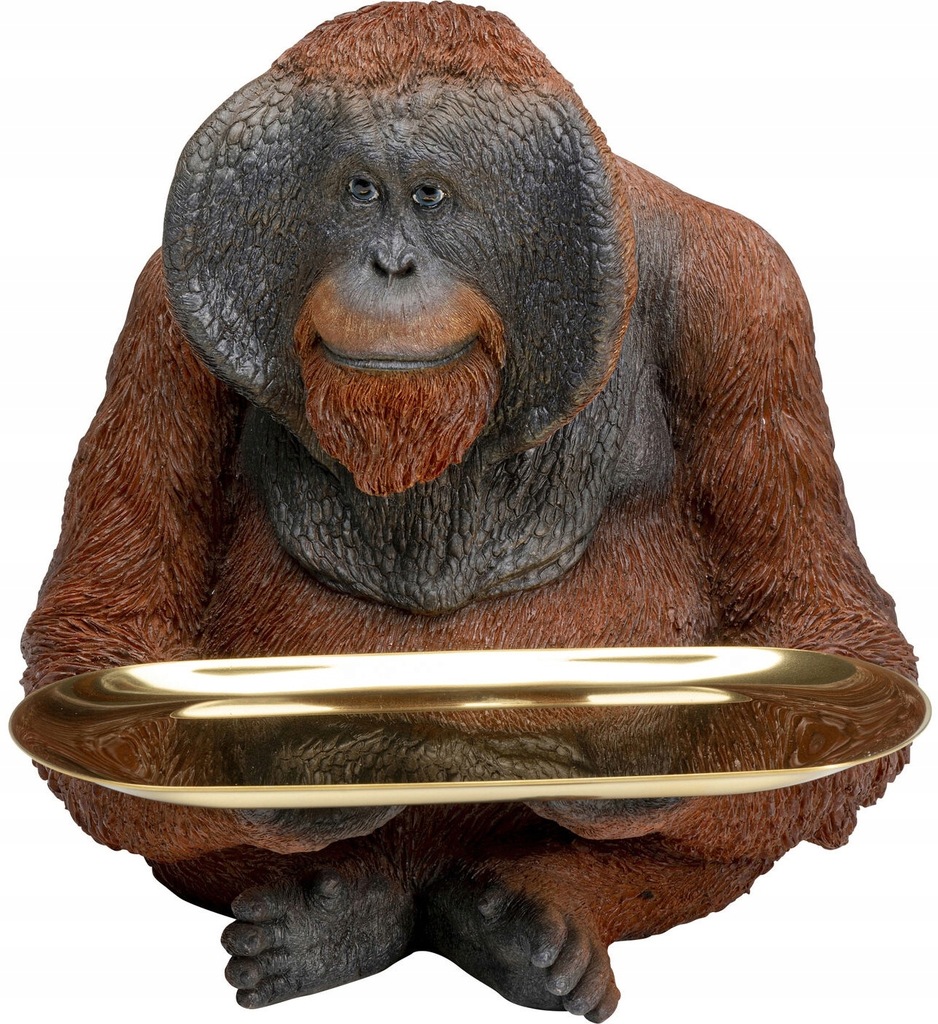 Figurka dekoracyjna brązowa małpa z tacką 45x40