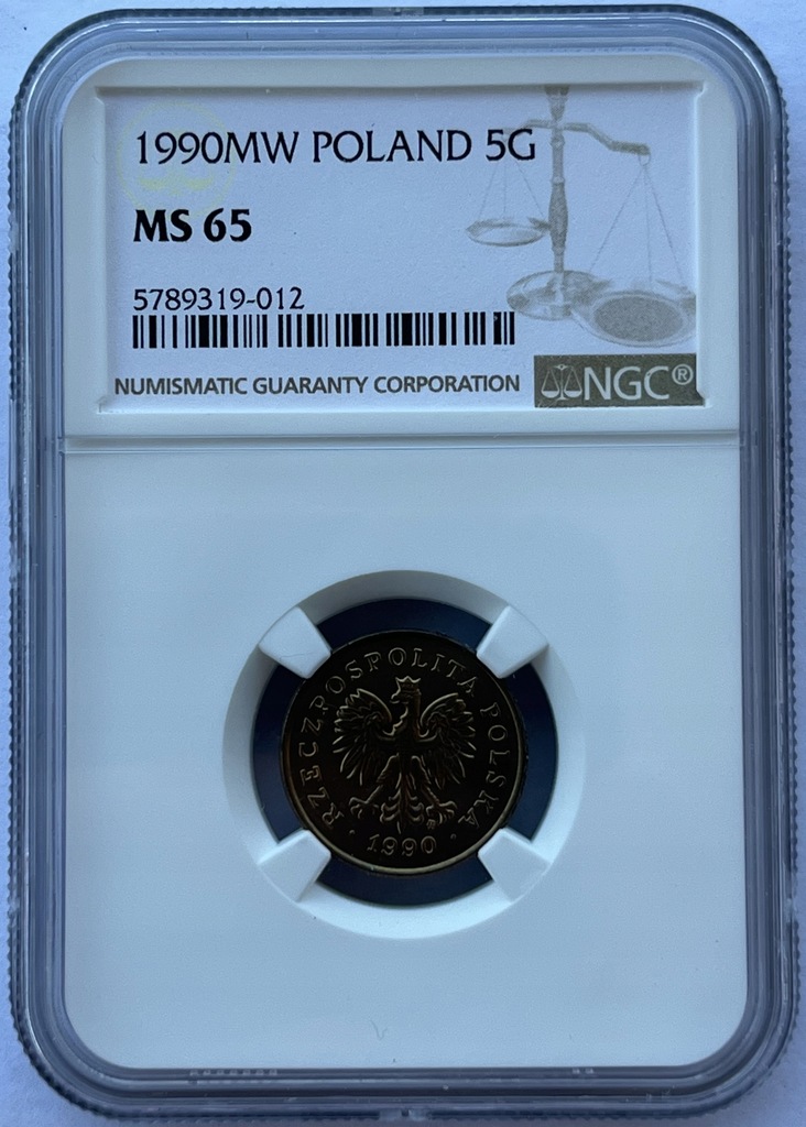 5 groszy 1990 - NGC MS 65