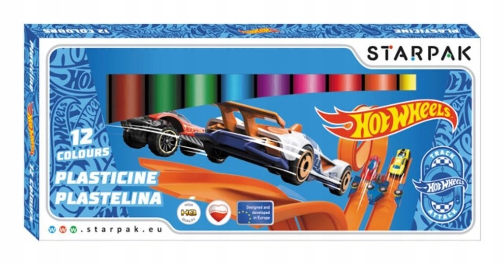 PLASTELINA 12 KOLORÓW HOT WHEELS, STARPAK