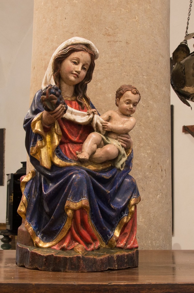Rzeźba gotycka Maria z dzieciątkiem polichromia - 7096466321 - oficjalne  archiwum Allegro