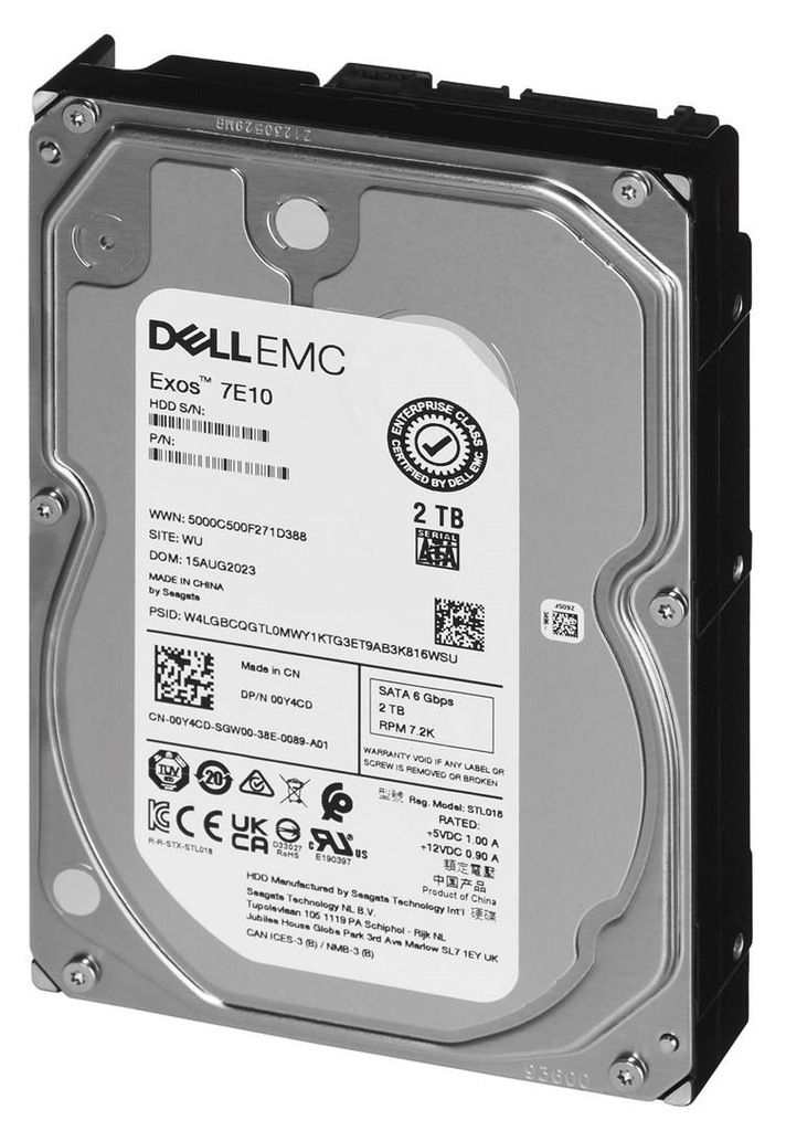 Dell 2TB 7.2K RPM SATA 6Gbps 512n 3.5in Cabled Hard Drive for PE T150