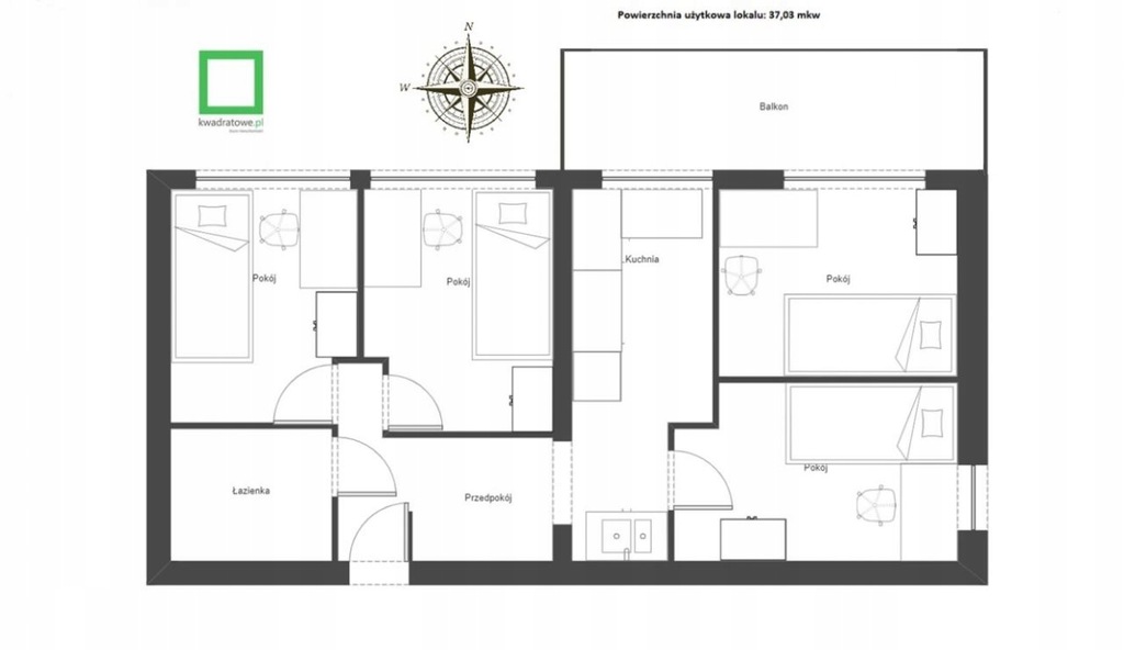 Mieszkanie, Kraków, Krowodrza, Łobzów, 47 m²