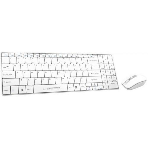 Zestaw klawiatura + mysz Esperanza EK122W USB 2.0 kolor biały laserowa