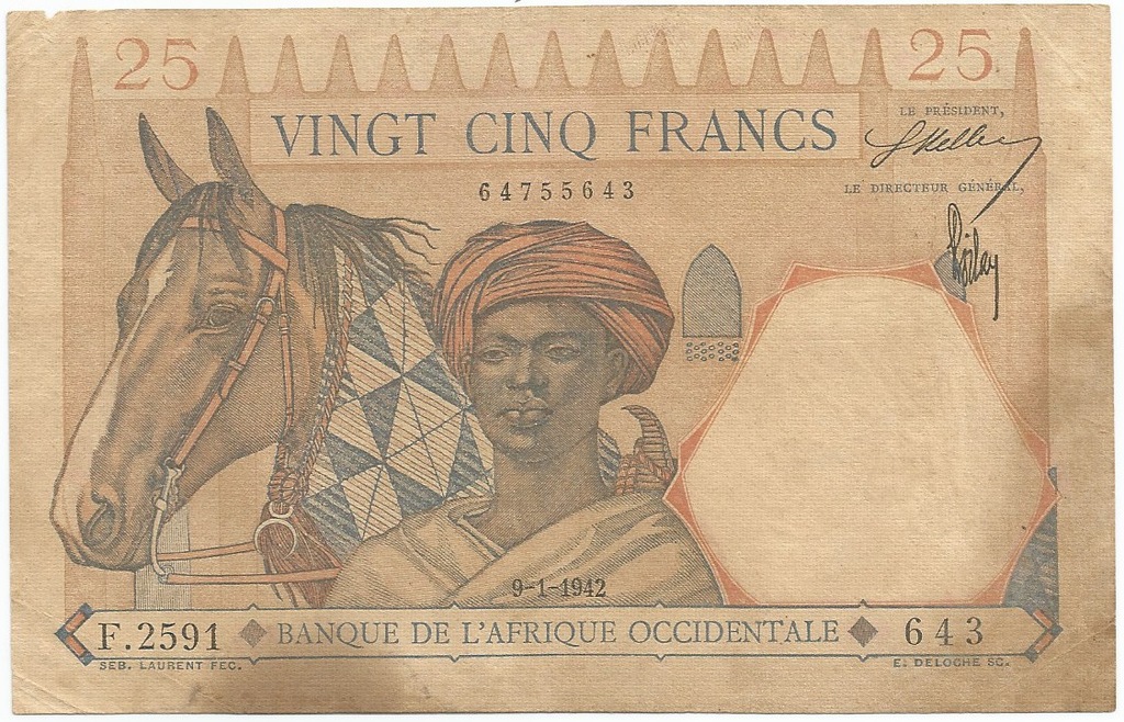 14. L'Afrique Occidentale - 25 Francs 1942 r.