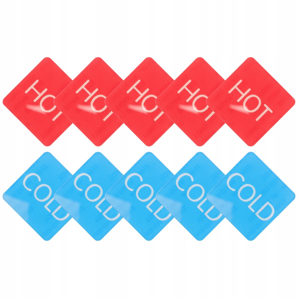 FAUCET SIGN ADHESIVE HOT AND COLD SQUARE 5 PAIRS