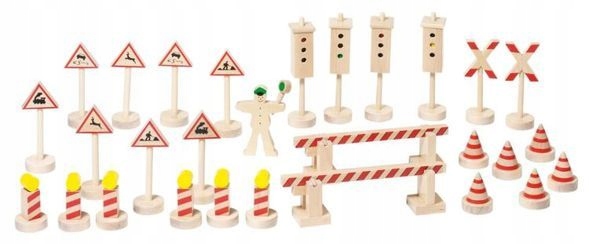 Znaki drogowe ostrzegawcze, zabawka dla dzieci