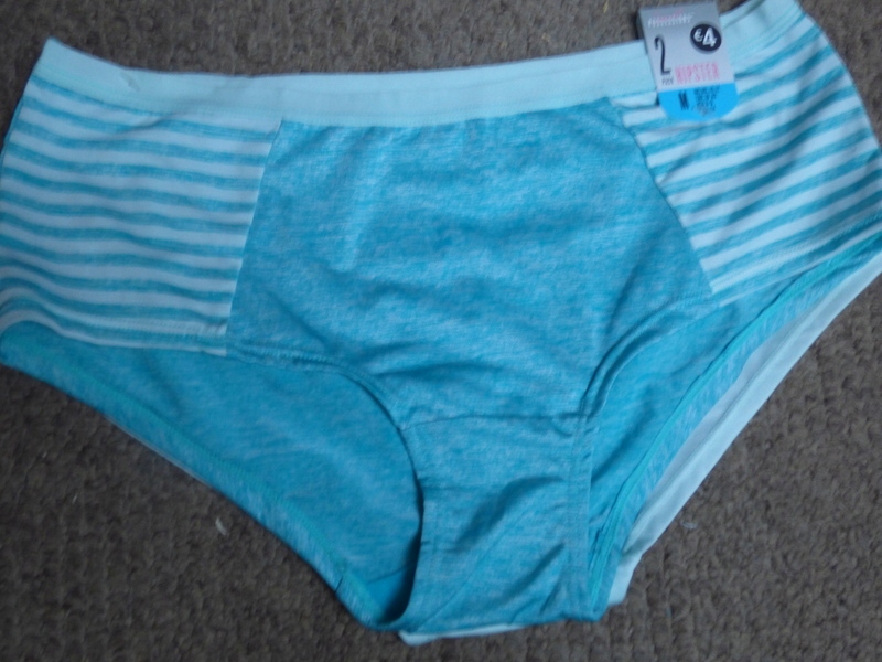 PRIMARK 2PK FIG IPSTER MINT STRIPE 38/40