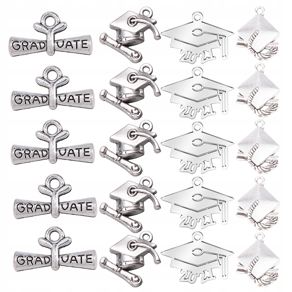 48PCS Metal Graduation Wiselant Cap Cap Charm