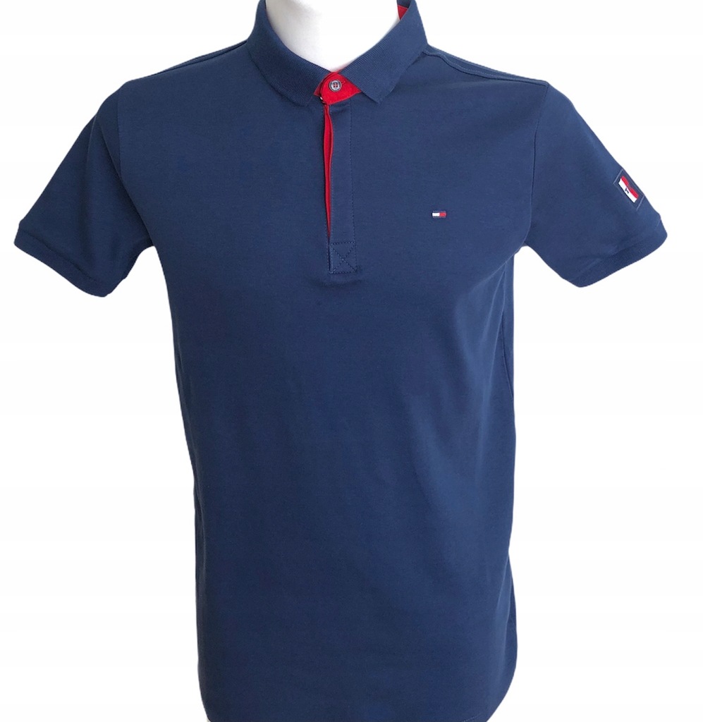 KOSZULKA POLO TOMMY HILFIGER, NIEBIESKA / L