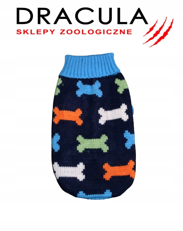 Granatowy sweterek w kostki dla psa 32cm #10