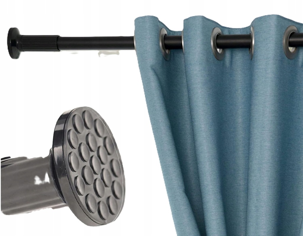 Karnisz Drążek rozporowy 328-377cm CZARNY MOCNY WYTRZYMAŁY