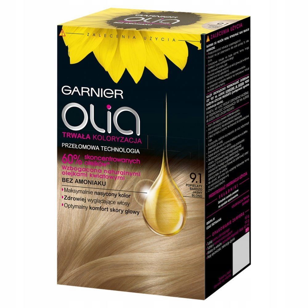 Garnier Olia farba 9.1 Popielaty Bardzo JasnyBlond