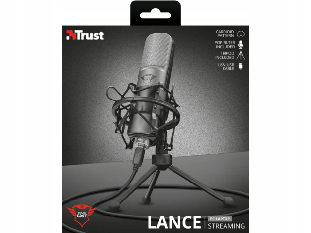 MIKROFON TRUST GXT 242 LANCE STREAMING CZARNY