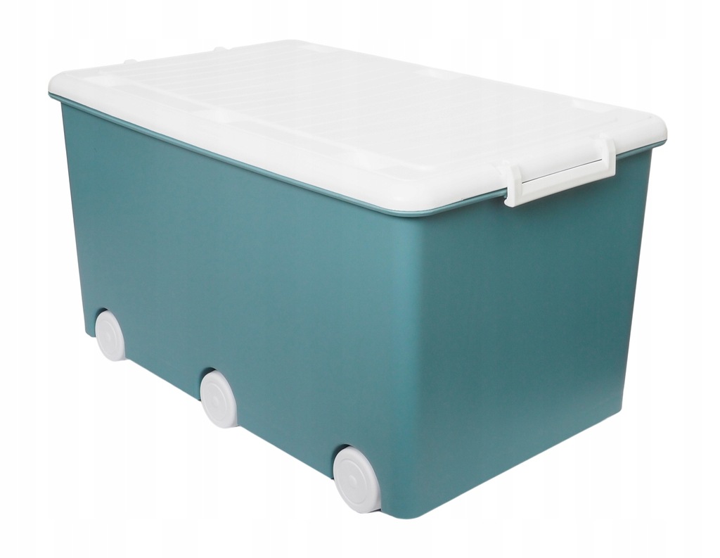 LAPSI DUŻY POJEMNIK PUDEŁKO NA KÓŁKACH TURKUS MAT