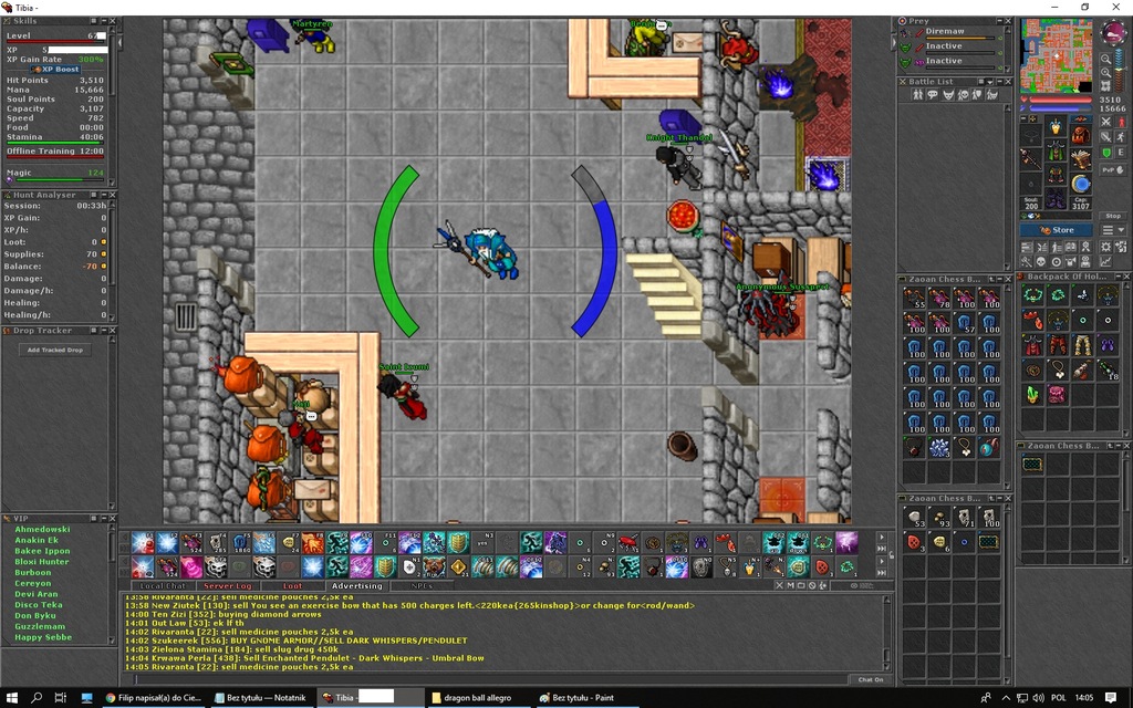 Tibia Damora MS 670+ lvl 8xCharm FULL ELEMENTALIST