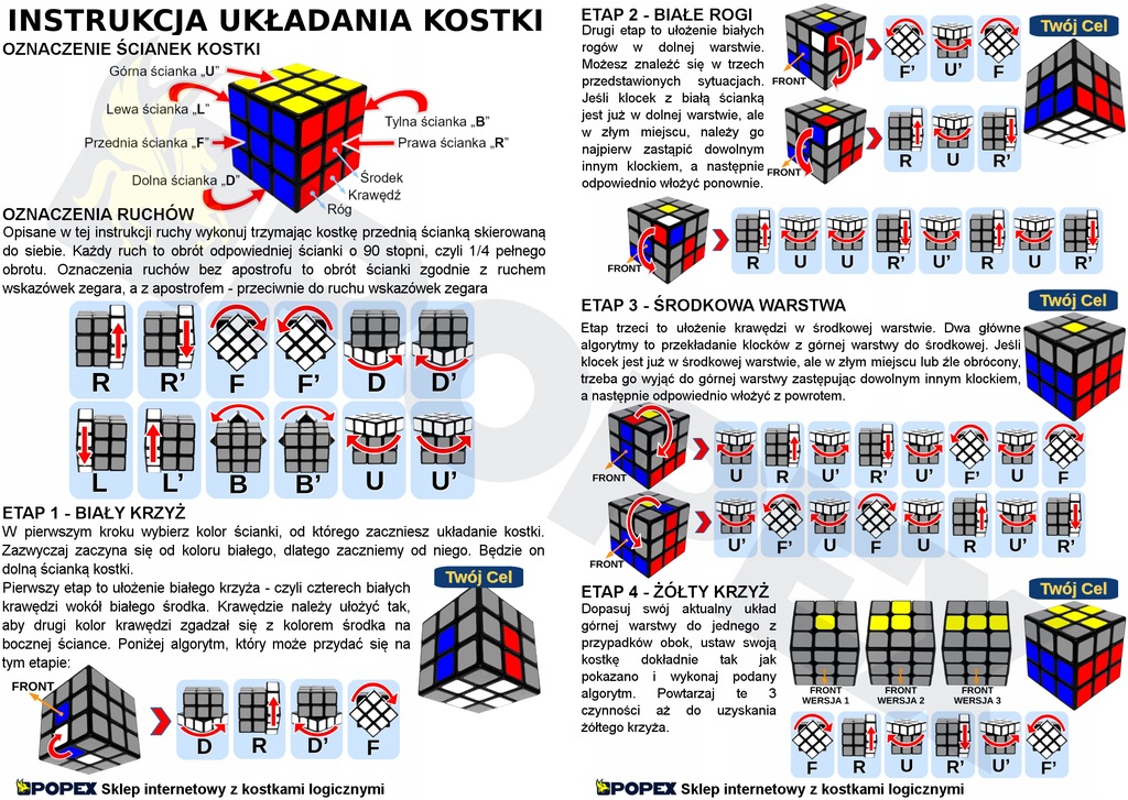 Algorytmy Do Ukladania Kostki Rubika NOWA Kostka 3x3 Rubik BARDZO SZYBKA + ALGORYTMY! - 8549912757 - oficjalne archiwum Allegro