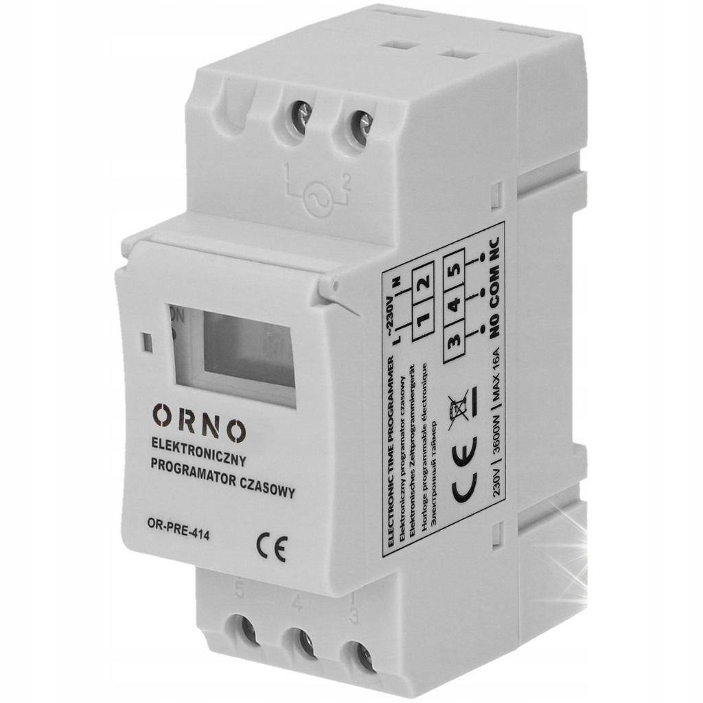 PROGRAMATOR CZASOWY NA SZYNĘ DIN CYFROWY TYGODNIOWY TIMER ELEKTRONICZNY LCD