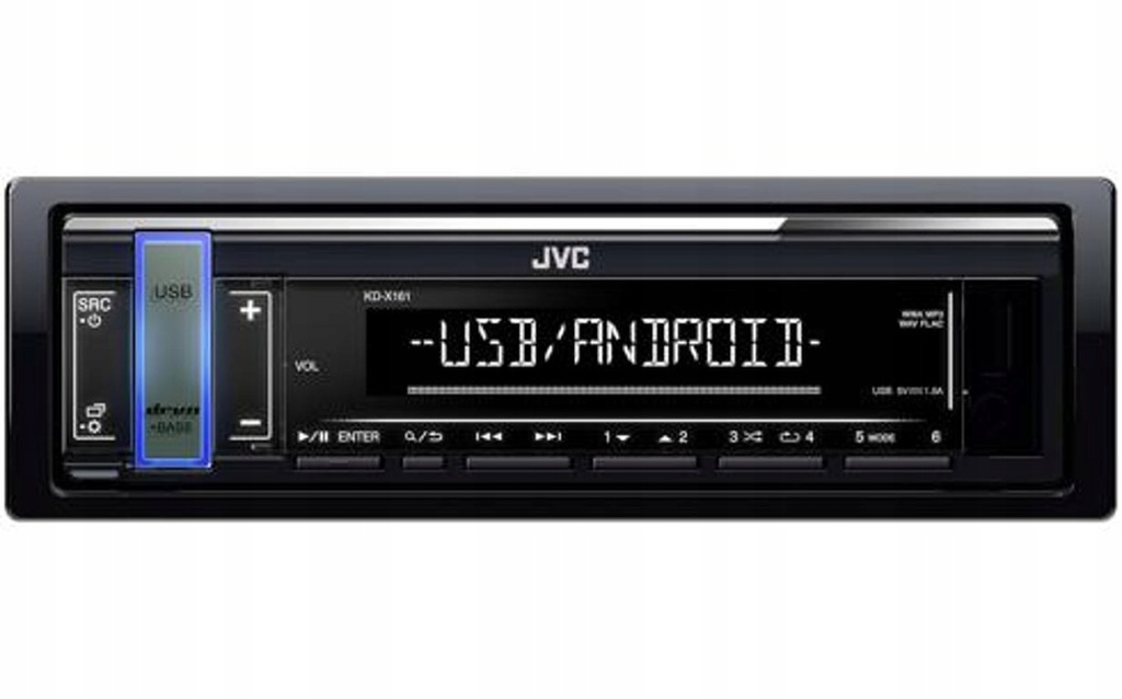 JVC KD-X161 radio samochodowe Czarny 200 W