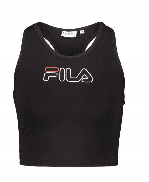 FILA DAMSKI CZARNY SPORTOWY TOP Z LOGO M BAK