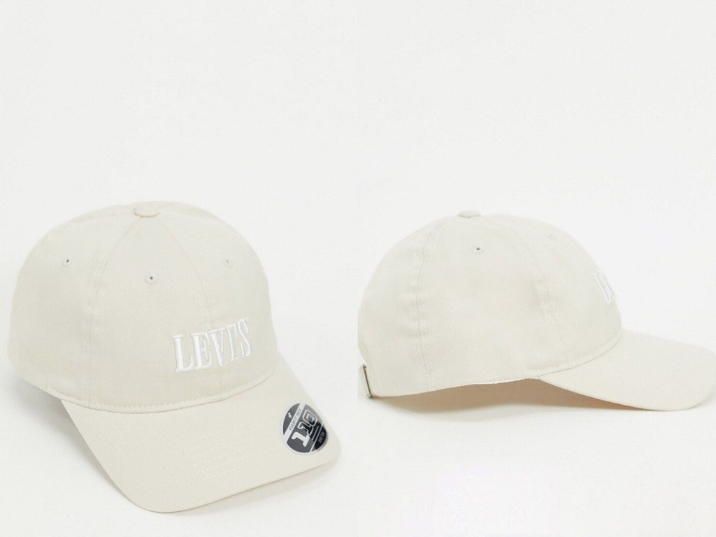 Levi's Beżowa czapka z daszkiem i logo