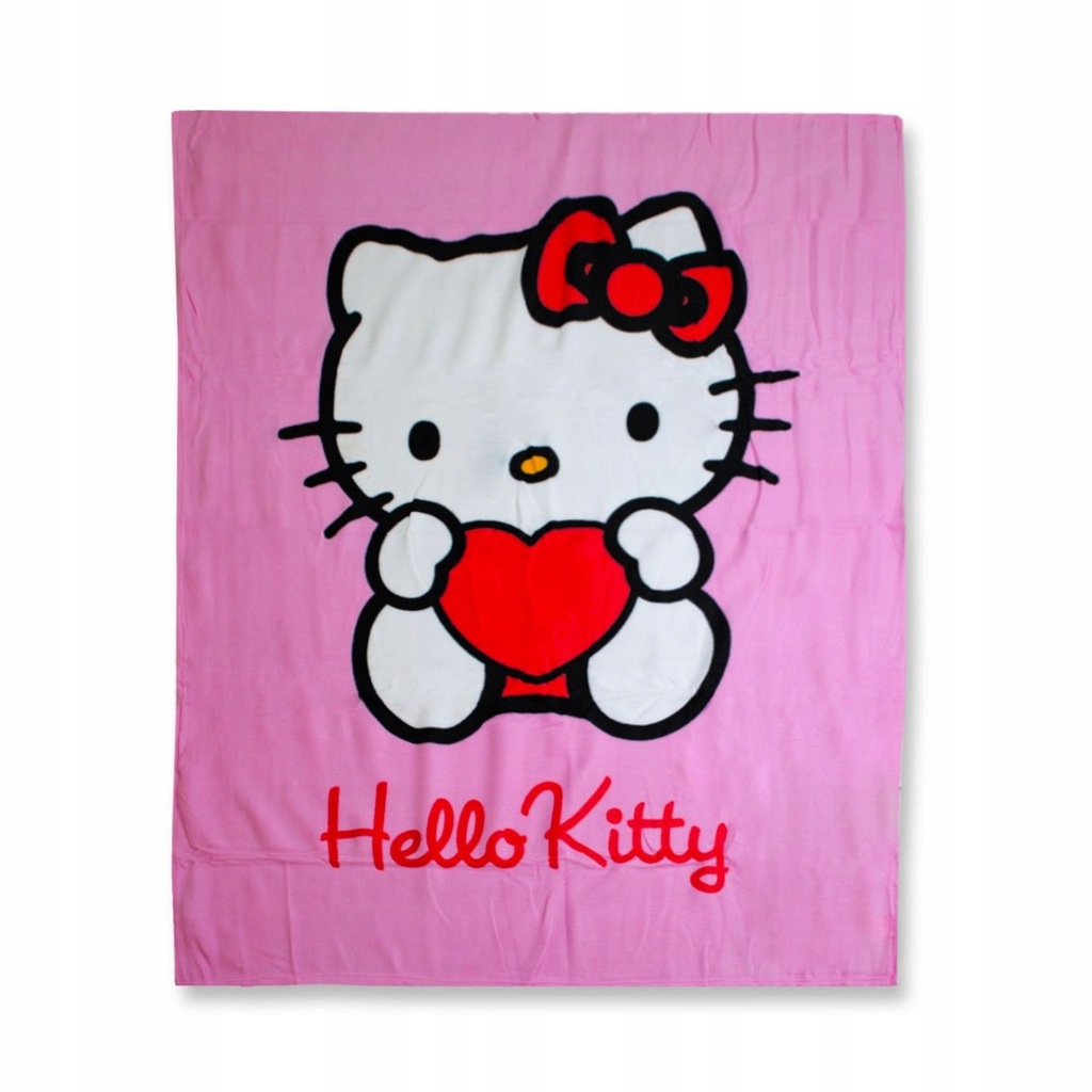 DUŻY KOC POLAROWY KOTEK KOT HELLO KITTY 125x160