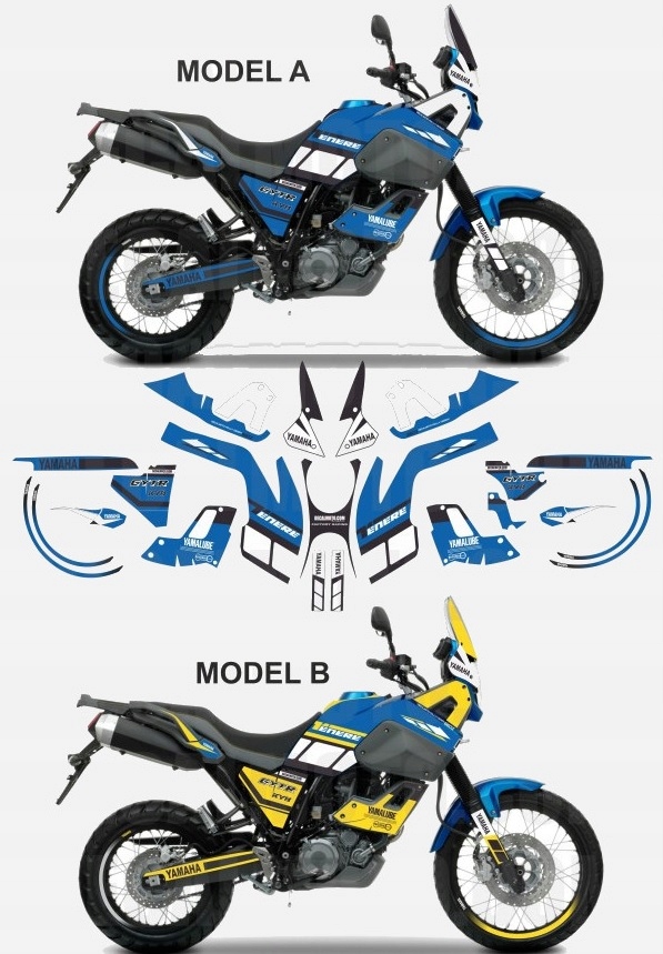 Wykonanie naklejki Yamaha XT 660 Z TENERE 2008 - 2016 FACTORY BLUE EASY