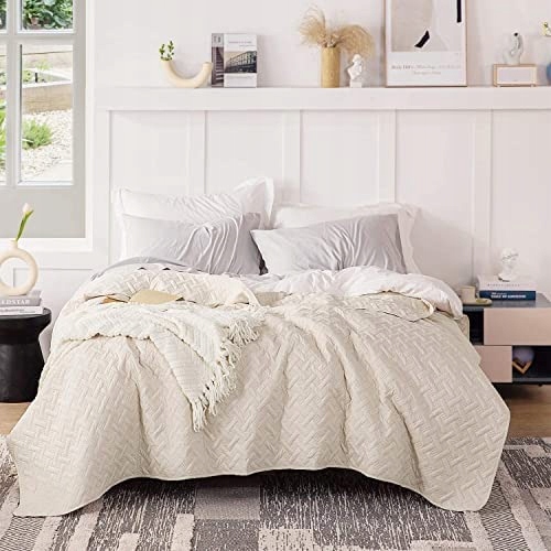 T5516 BEDSURE NARZUTA BEŻOWA 240x220cm 13101569150 oficjalne