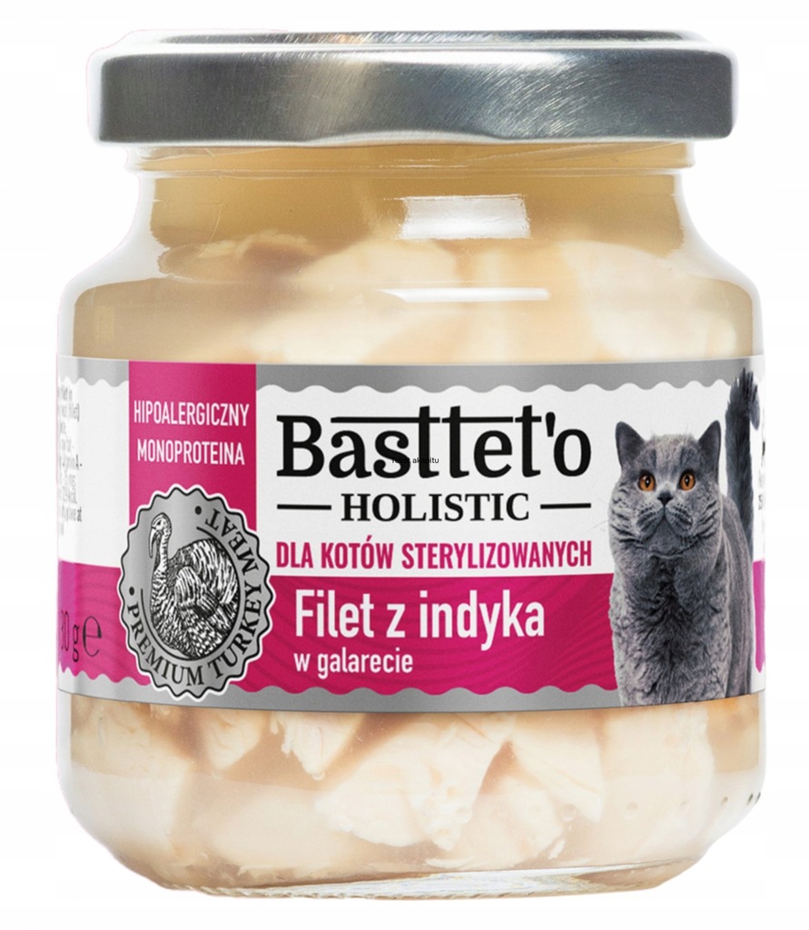 Basttet'o Holistic | Filet z indyka w galaretce dla kotów sterylizowanych