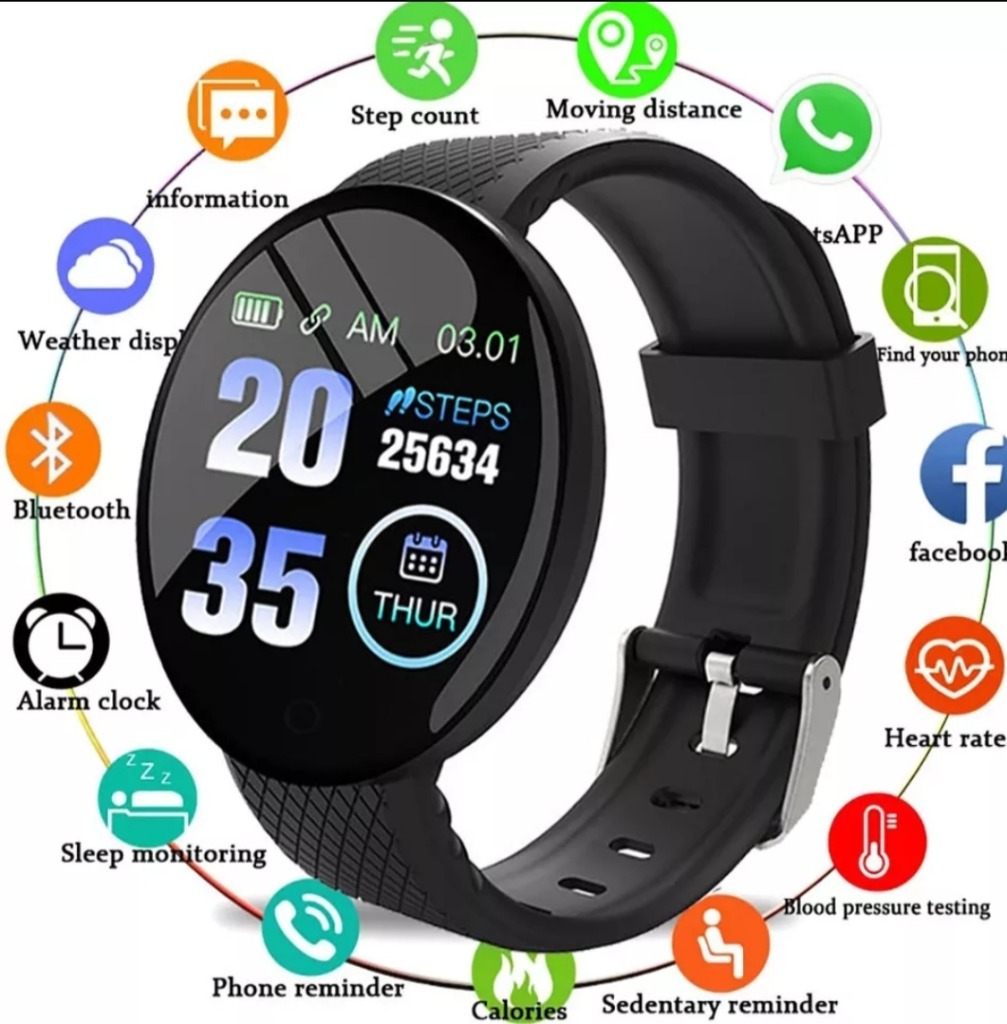 NOWY Smartwatch wielofunkcyjny zegarek/ CZARNY