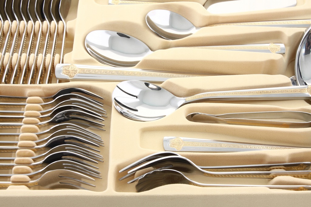 Купить СТОЛОВЫЕ ПРИБОРЫ НА 18 ПЕРСОН, ЗОЛОТО, СТИЛЬ VERSACE, КОРПУС 94 ...