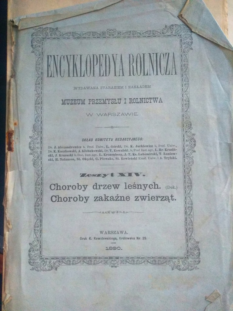 Encyklopedya Rolnicza 14 choroby drzew zwierz 1890