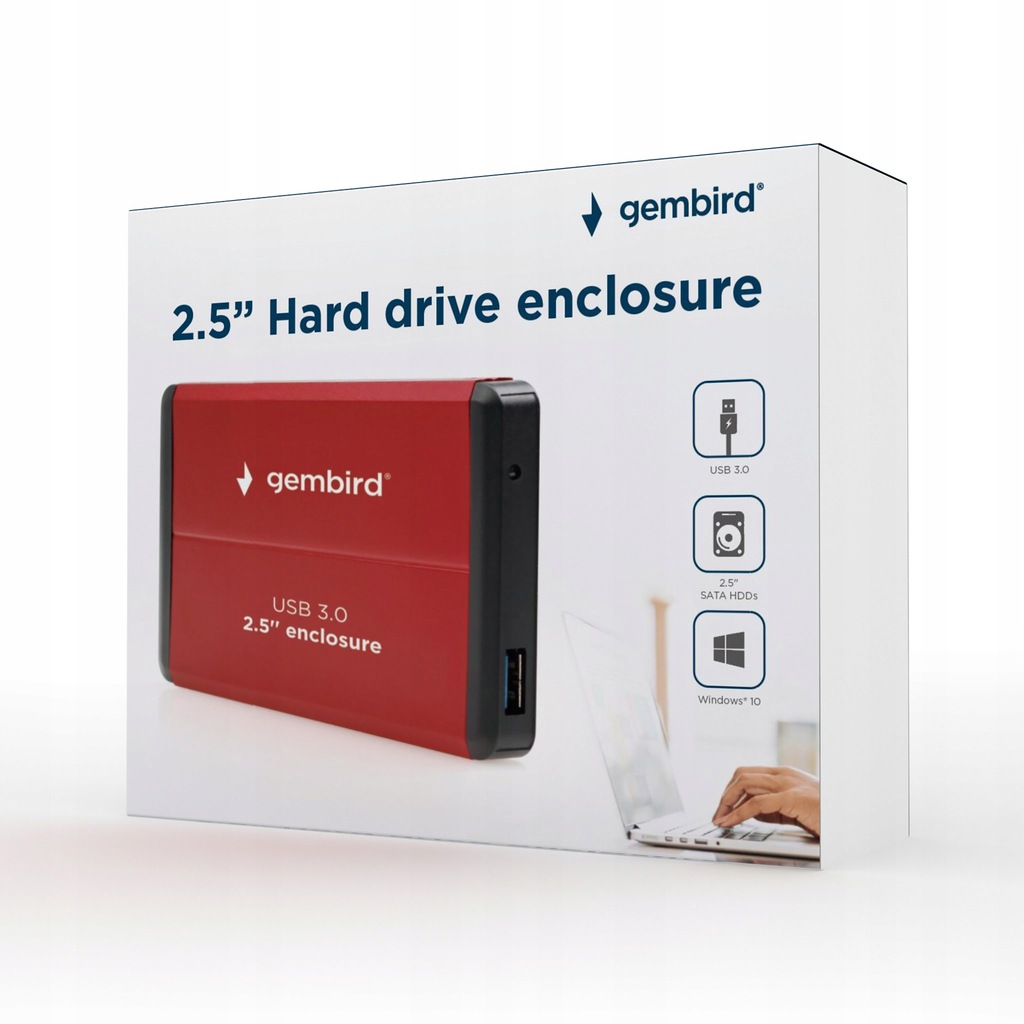 Купить Корпус Gembird HDD/SSD SATA 2,5 дюйма USB 3.0 RED: отзывы, фото, характеристики в интерне-магазине Aredi.ru