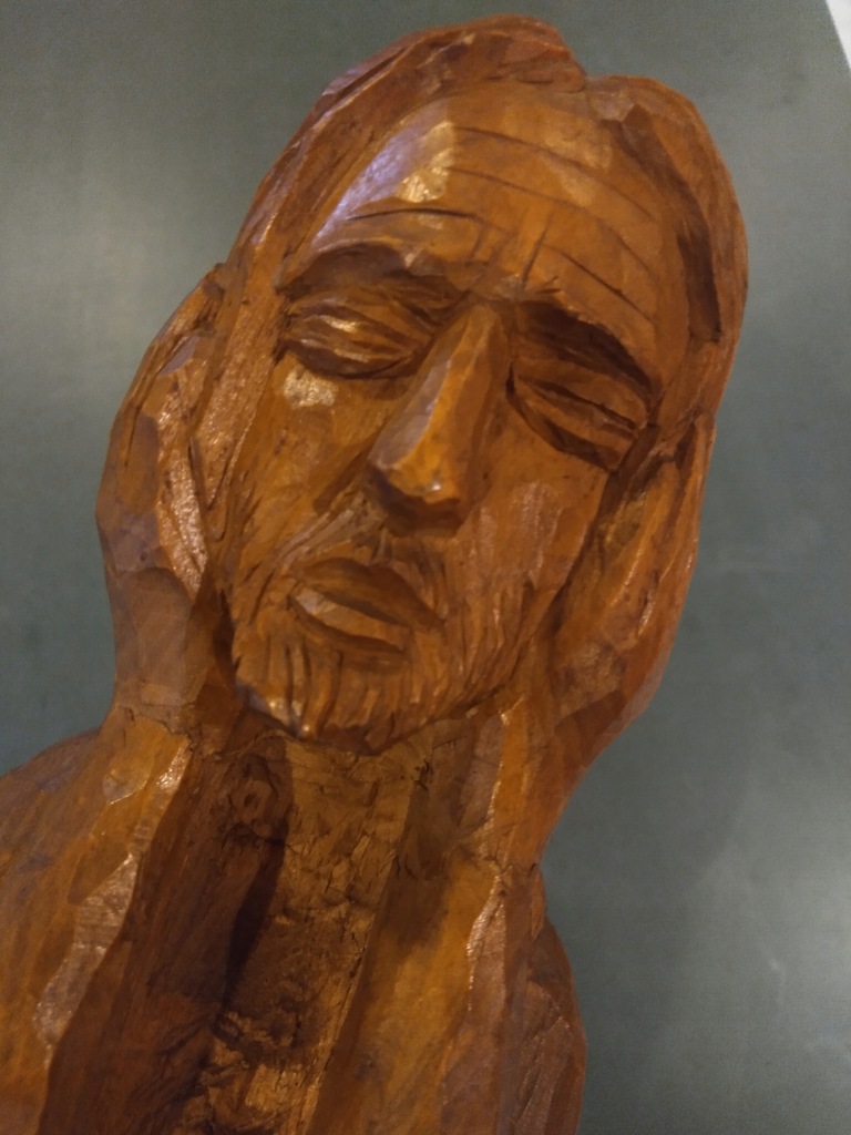 Chrystus Frasobliwy, ludowa figura drewniana