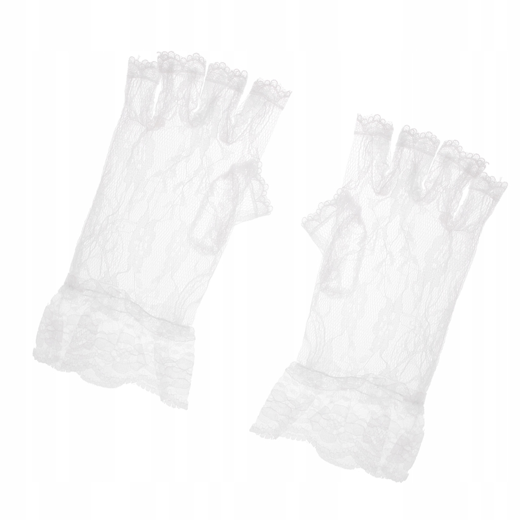 vintage koronkowe rękawiczki - Biały